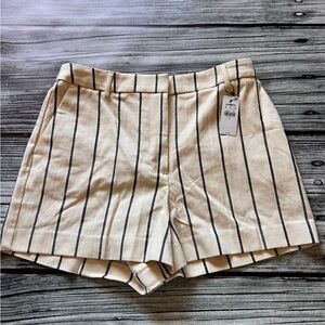 Express Beige and Black Striped Women's Shorts